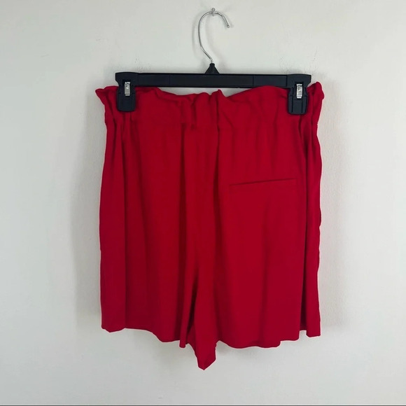 Maje Iona High Rise Paperbag Shorts Red 1 US S - Picture 4 of 6